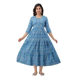 Charnest Printed Fit and Flared Midi Dress-picture-26