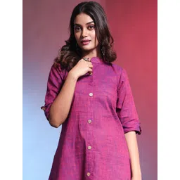 Charukriti Mandarin Collar A-Line Cotton Kurta image 2