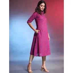Charukriti Mandarin Collar A-Line Cotton Kurta image 3
