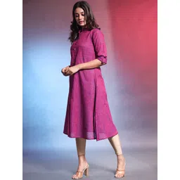 Charukriti Mandarin Collar A-Line Cotton Kurta image 5