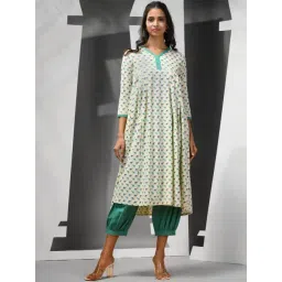 Charukriti Off-White Cotton Printed Straight Kurta-picture-45
