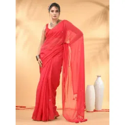 Charukriti Red Embellished Saree-picture-43