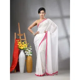 CHARUKRITI White Cotton Zari Work Saree-picture-35