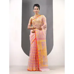 CHARUKRITI Women Purple Silk Self Design Saare with Unstitshed Blouse-picture-21