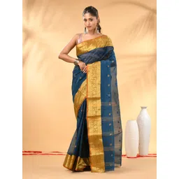 Charukriti Woven Design Zari Pure Cotton Taant Saree-picture-13