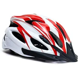 CHASE Light Weight Bicycle/Bike Helmet with in-Mould Construction for Kids and Adults, Adjustable Size(58-61cm), for Road & Mountain Cycling/Skating (Red-White)-picture-24