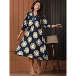 Chaukas Women Ethnic Motifs Printed Floral Kurta-picture-27