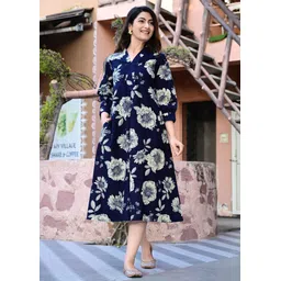 chaukas Women Floral Print Pure Cotton Straight Kurta-picture-16