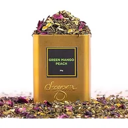 CHAYAM Mango Peach Green Tea - 50g | Refreshing Fruit-Infused Green Tea | Natural Mango & Peach Flavour | Boosts Energy & Focus | Metabolism Boost | Brew Hot or Cold | Premium Tin Pack-picture-15