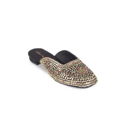 Cheemo Women Embellished Open Back Ethnic Block Mules-picture-21