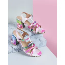 Cheemo Women Printed Block Heel Sandals-picture-29