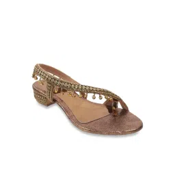 Cheemo Women's Antique Gold Toe Ring Sandals-picture-15