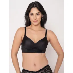 Chelvet Black Nylon Solid Lightly Padded Non-Wired Medium Coverage Everyday Bra-picture-27