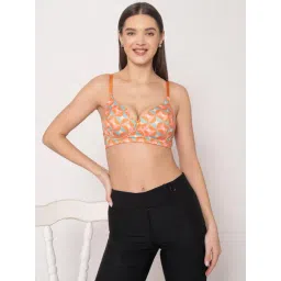 Chelvet Multi Polyester Printed Lightly Padded Non-Wired Medium Coverage T-Shirt Bra-picture-23
