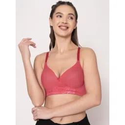 Chelvet Pink Nylon Solid Lightly Padded Non-Wired Medium Coverage Everyday Bra-picture-15