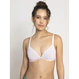 Chelvet Pink Nylon Solid Lightly Padded Non-Wired Medium Coverage Plunge Bra Bra-picture-39