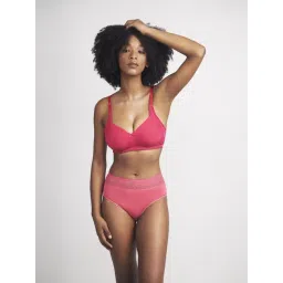 Chelvet Pink Nylon Solid Lightly Padded Non-Wired Medium Coverage Push-Up Bra-picture-11