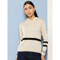 Chemistry Acrylic Striped Hooded Pullover-picture-22