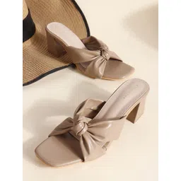 Chemistry Embellished PU Work Block Sandals with Bows-picture-24