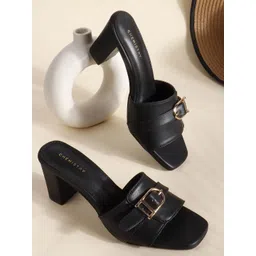 Chemistry Embellished PU Work Block Sandals with Buckles-picture-19