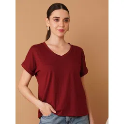 Chemistry Merlot Women Roll-Up Sleeve Regular Top-picture-36
