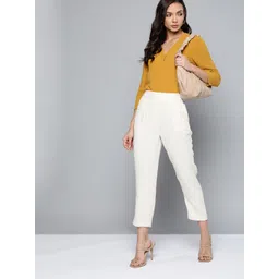 Chemistry Mustard Yellow Solid Textured V-Neck Top-picture-28