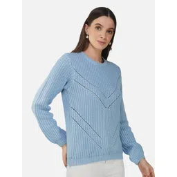 Chemistry Open Knit Self Design Acrylic Pullover-picture-42