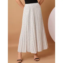 Chemistry Printed A-Line Pleated Maxi Skirts-image-18
