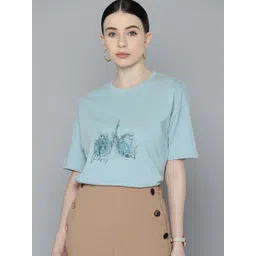 Chemistry Printed Drop-Shoulder Sleeves Pure Cotton T-shirt-picture-32