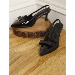 Chemistry PU Kitten Pumps with Bows-picture-40