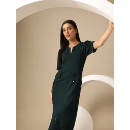 Chemistry Round Neck Sheath Midi Dress-picture-19