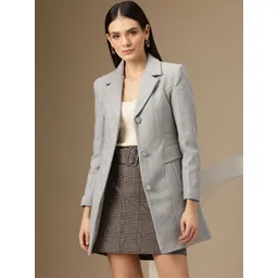 Chemistry Single-Breasted Woollen Tweed Longline Overcoat-picture-14