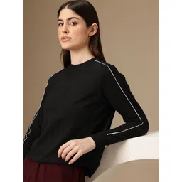 Chemistry Solid Casual Sweatshirt with Striped Detail-picture-33