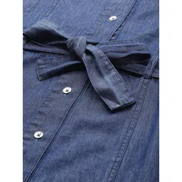 Chemistry Solid Cotton Denim Shirt Dress image 2