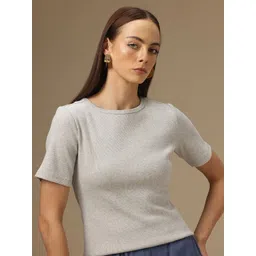 Chemistry Solid Round Neck Top-picture-32