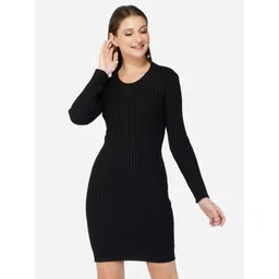 Chemistry Striped Long Sleeves Cotton Bodycon Dress-picture-38