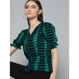 Chemistry Striped Smocked Detailed Cinched Waist Top-picture-18