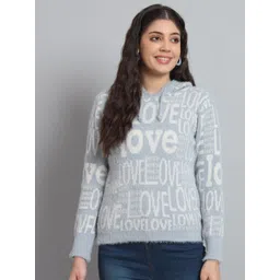 Chemistry Typography Printed Hooded Woolen Pullover Sweater-image-32