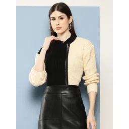 Chemistry Women Colourblocked Woollen Cardigan-picture-22