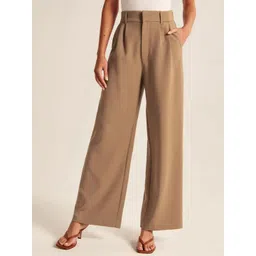 Chemistry Women Relaxed Straight Leg Straight Fit High-Rise Pleated Trousers-picture-28