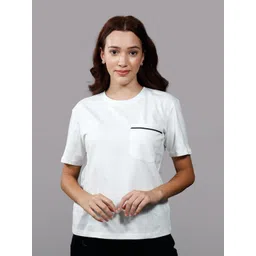 Chemistry Women Round Neck Solid Cotton Pocket T-shirt-picture-28