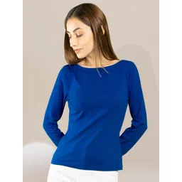 Chemistry Women Solid Cotton Boat Neck Top-picture-16