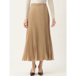 chemistry Women Solid Flared Beige Skirt-picture-11