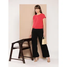 Chemistry Women Solid Round Neck Extended Sleeves T-shirt-picture-32