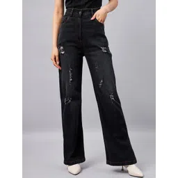 Chemistry Women Straight Fit High-Rise Mildly Distressed Light Fade Stretchable Jeans-picture-38