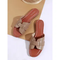 Chemistry Women Textured Party Open Toe Flats-picture-14