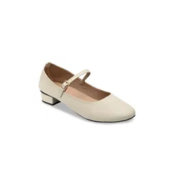 Chere Women Cream Mary Jane Block Heels-picture-27