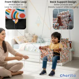 cherilo Wooden Swing for Kids | Baby Jhula Baby Swing for Indoor Outdoor Garden (6M–5Y) Swings image 5