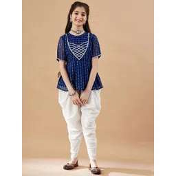 Cherry & Jerry Girls Abstract Printed Empire Kurti With Dhoti Pants-picture-38