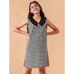 Cherry & Jerry Girls Black Checked A-Line Above Knee Dress-picture-48